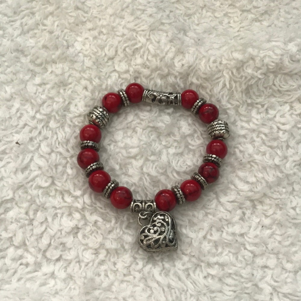 Red beaded bracelet